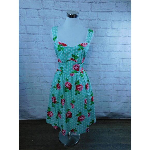 Modcloth Dresses & Skirts - ModCloth Vintage Style Cotton Floral & Polka Dot Sleeveless Dress M